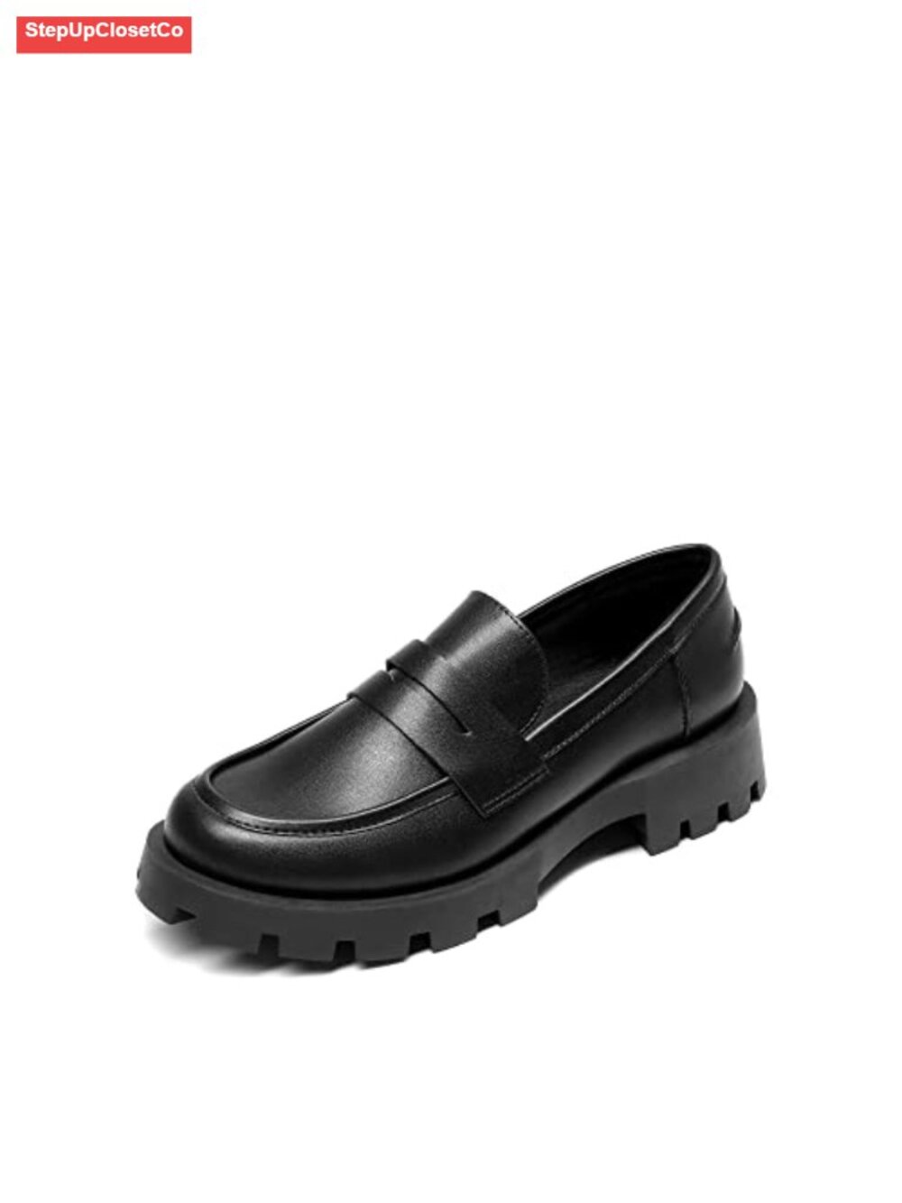 Women's Platform Lug Sole Slip On Loafers Chunky Shoes Business Casual